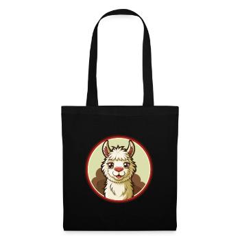 Llama Colorful Kawaii Cartoon Character Clipart - Tote Bag - black - Front
