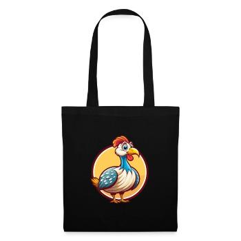 pintade drôle Kawaii dessin animé Clipart Animal - Sac en tissu - noir - Devant