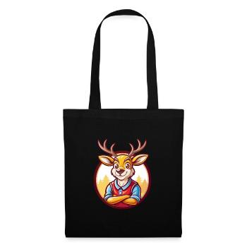 Deer Cute Funny Kawaii Cartoon Clipart Animal Pet - Tote Bag - black - Front