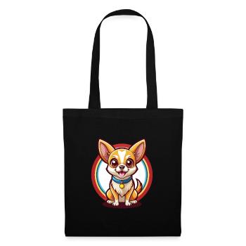 Chihuahua Dog Funny Kawaii Cartoon Clipart Animal - Tote Bag - black - Front