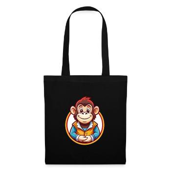Bonobo Funny Kawaii Cartoon Clipart Animal Pet - Tote Bag - black - Front