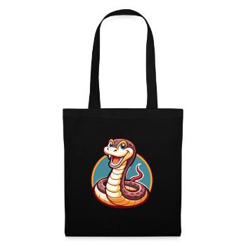 Anaconda Funny Kawaii Cartoon Clipart Animal Pet - Tote Bag - black - Front