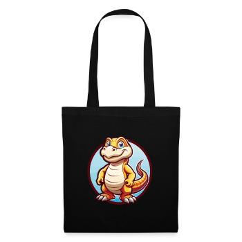 Komodo Dragon Funny Kawaii Cartoon Clipart Animal - Tote Bag - black - Front