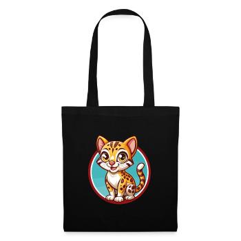 Ocelot Funny Kawaii Cartoon Clipart Animal Pet - Tote Bag - black - Front