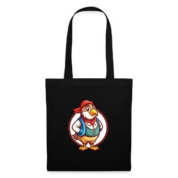 perdrix drôle kawaii dessin animé clipart animal de compagnie - Sac en tissu - noir - Devant
