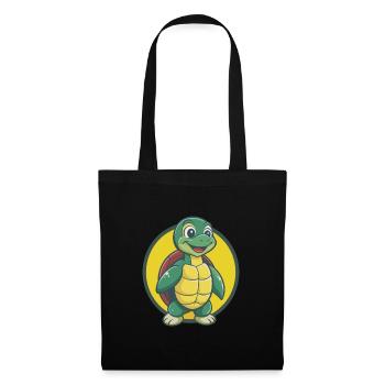 Turtle Cute Kawaii Cartoon Clipart Pet Animal - Tote Bag - black - Front