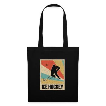 Eishockey Spieler Eishockeyspieler Trainer Retro - Stoffbeutel - Schwarz - Vorne