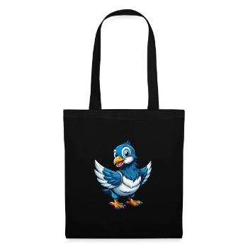 Dove Cool Kawaii Cartoon Character Clipart - Tote Bag - black - Front