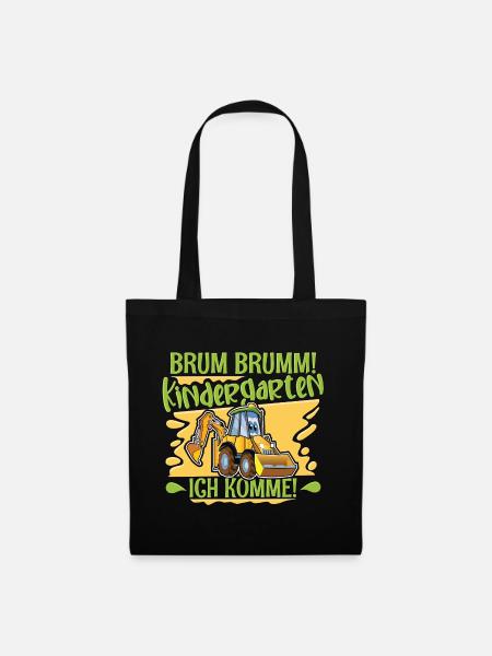 Kindergarten Bagger - Stoffbeutel - Schwarz