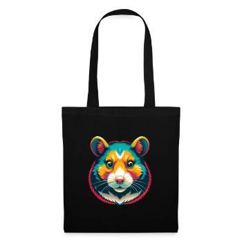 Hamster Cute Kawaii Cartoon Clipart Animal Face - Tote Bag - black - Front