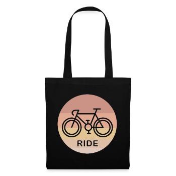 retro ride Rennrad Fahrrad Gravel SInglespeed Logo - Stoffbeutel - Schwarz - Vorne