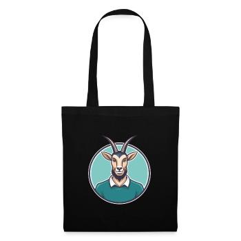 Oryx Kawaii Dessin animé Personnage Animal Animal Visage - Sac en tissu - noir - Devant