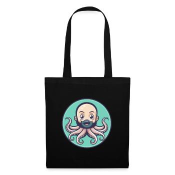 pieuvre kawaii dessin animé personnage animal visage d’animal de compagnie - Sac en tissu - noir - Devant