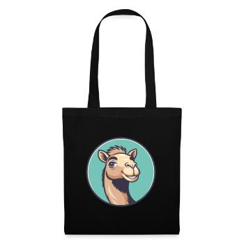 Camel Kawaii Cartoon Character Animal Pet Face - Tote Bag - black - Front