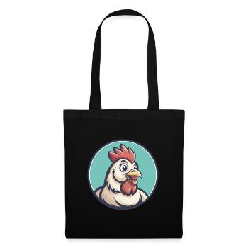 poulet kawaii dessin animé personnage animal visage d’animal - Sac en tissu - noir - Devant