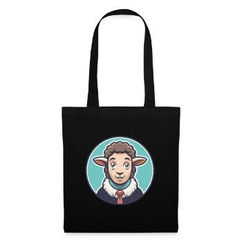 mouton kawaii dessin animé personnage animal visage d’animal - Sac en tissu - noir - Devant