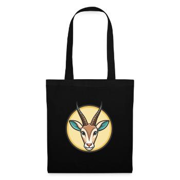 Oryx Kawaii Dessin animé Personnage Animal Animal Visage - Sac en tissu - noir - Devant