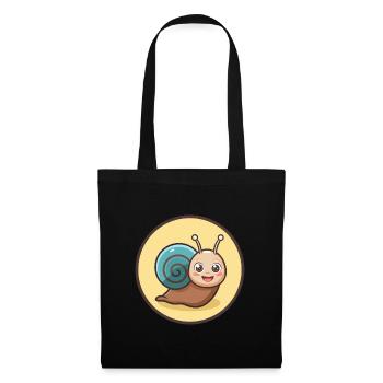 Escargot Kawaii Dessin animé Personnage Animal Visage D’animal - Sac en tissu - noir - Devant