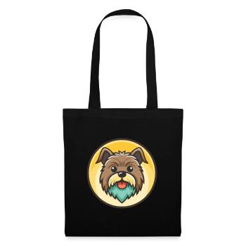 Dessin animé kawaii de race de chien affenpinscher - Sac en tissu - noir - Devant