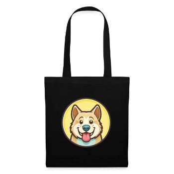 Akbash Hunderasse Cartoon Kawaii Clipart Tier Haustier - Stoffbeutel - Schwarz - Vorne
