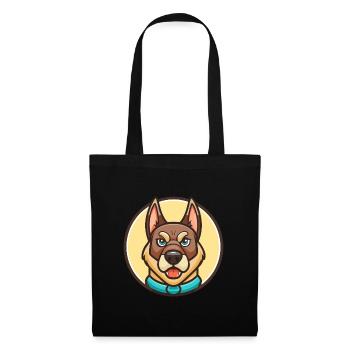 Aryan Molosse Chien Race Dessin animé Kawaii Clipart - Sac en tissu - noir - Devant