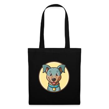 Bleu dentelle chien race dessin animé Kawaii Clipart Animal - Sac en tissu - noir - Devant