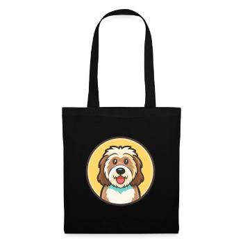 Katalanische Schäferhund Hunderasse Cartoon Kawaii Clipart - Stoffbeutel - Schwarz - Vorne