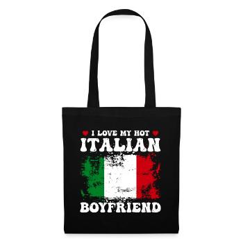 I Love My Hot Italian Boyfriend Couple Italy Flag - Sac en tissu - noir - Devant