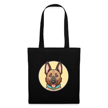 Dutch Shepherd Dog Breed Cartoon Kawaii Clipart - Tote Bag - black - Front