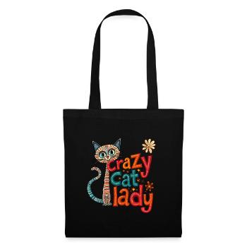 Crazy Cat Lady: Fun and Quirky Design - Tote Bag - black - Front