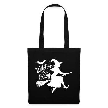 Halloween Witch Broom Witches Be Crazy - Tote Bag - black - Front