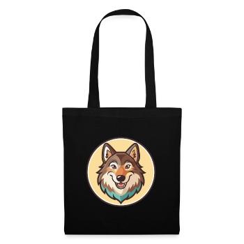 Kunming Wolfdog Hunderasse Cartoon Kawaii Clipart - Stoffbeutel - Schwarz - Vorne