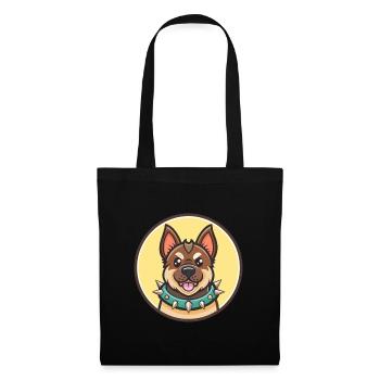 Molosse D’épire Chien Race Dessin Animé Kawaii - Sac en tissu - noir - Devant