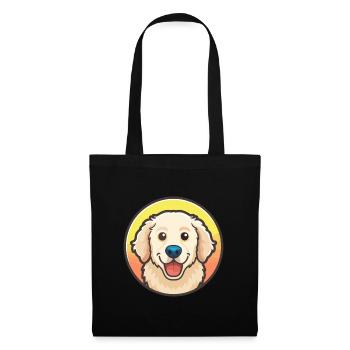 Kuvasz Hongrois Chien Race Dessin Animé Kawaii Clipart - Sac en tissu - noir - Devant