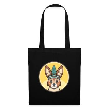 Hare Indian Dog Breed Funny Cartoon Kawaii Clipart - Tote Bag - black - Front