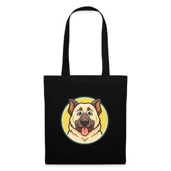 Kangal berger chien race dessin animé Kawaii Clipart - Sac en tissu - noir - Devant