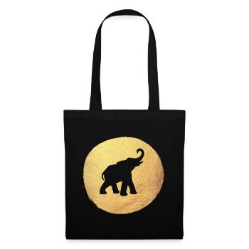 Yoga Yogi Elefant Indien Gold Mediation Energie om - Stoffbeutel - Schwarz - Vorne