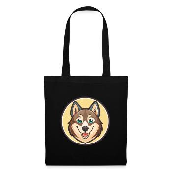 Nördliche Inuit Hunderasse Karikatur Kawaii Clipart - Stoffbeutel - Schwarz - Vorne