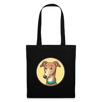 Vieux lévrier croate race de chien dessin animé Kawaii - Sac en tissu - noir - Devant
