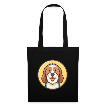 Petit Basset Griffon Vendéen Chien Race Dessin Animé Animal - Sac en tissu - noir - Devant