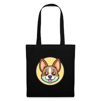 Phalene Chien Race Dessin Animé Personnage Kawaii Clipart - Sac en tissu - noir - Devant