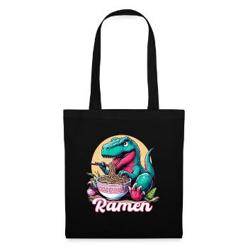 Mignon T-Rex Ramen Dinosaure Cadeau - Sac en tissu - noir - Devant