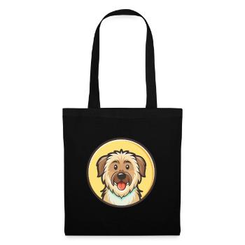 Berger des Pyrénées, race de chien, dessin animé kawaii - Sac en tissu - noir - Devant