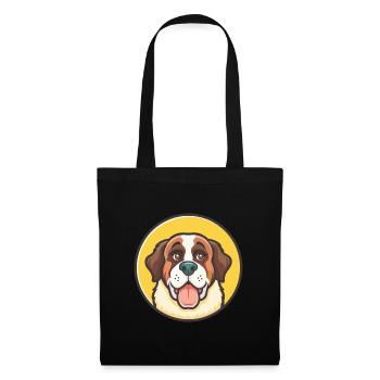 Saint Bernard Chien Race Dessin Animé Kawaii Clipart Animal de compagnie - Sac en tissu - noir - Devant