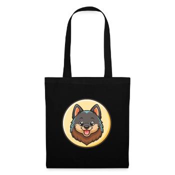 Schipperke Chien Race Dessin animé Kawaii Clipart Animal - Sac en tissu - noir - Devant