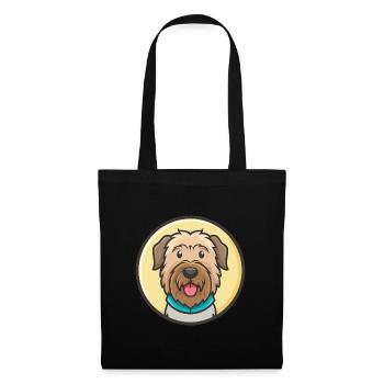 Terrier russe chien race dessin animé Kawaii Clipart - Sac en tissu - noir - Devant