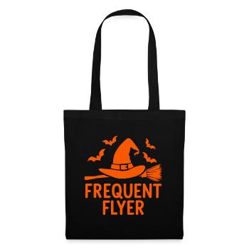 Halloween Frequent Flyer Spruch Zitat - Stoffbeutel - Schwarz - Vorne