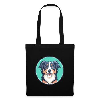 Australian Shepherd Dog Breed Funny Cartoon Kawaii - Tote Bag - black - Front