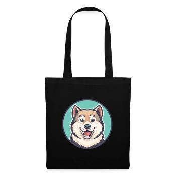Akbash Hund Rasse Cartoon Kawaii Clipart Tier Haustier - Stoffbeutel - Schwarz - Vorne