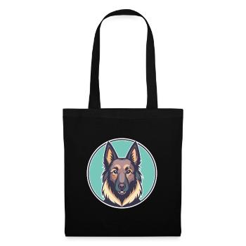 Belgian Sheepdog Dog Breed Cartoon Kawaii Clipart - Tote Bag - black - Front
